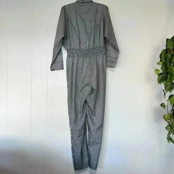 Vintage Joan Walters Black & White Checkered Jumpsuit 14 - Picture 2 of 4